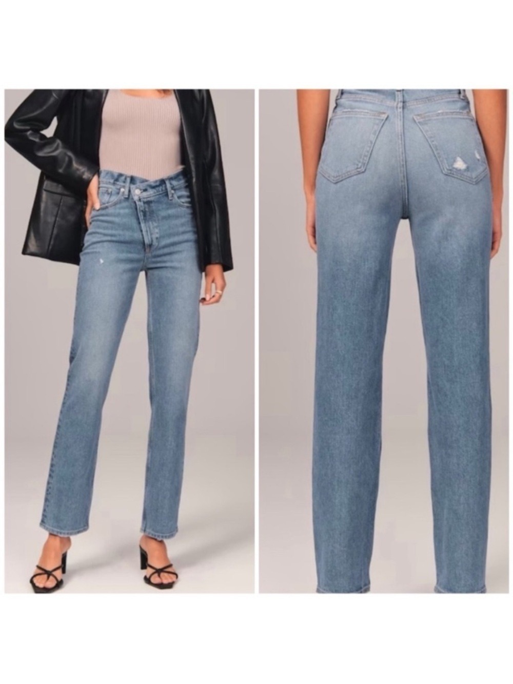 Abercrombie & Fitch 90s Ultra High Rise Straight Jeans in Blue